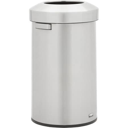 Eat-In 23 gal Metal Round Rubbermaid Commercial Refine Waste Trash Can Container, Stainless Steel EA2491136
